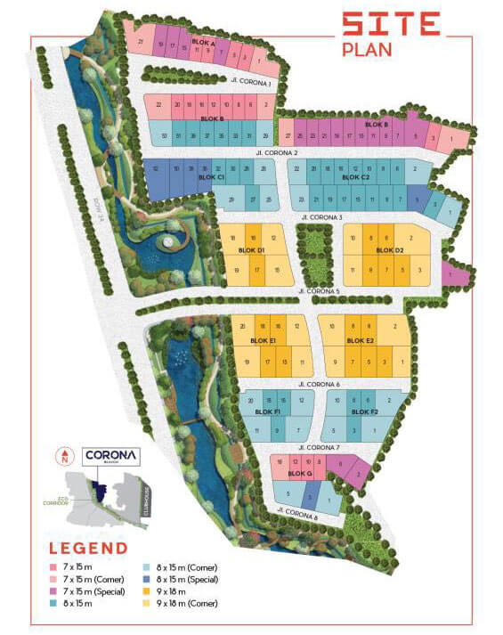Site Plan Tanah Kavling Corona Lavon Swan City